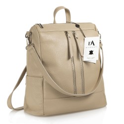 Rucsac tip geanta de dama, din piele naturala, DiAmanti Cerullo Taupe Deschis